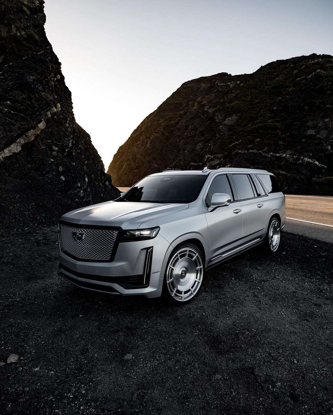 Cadillac Escalade parked in the Canyons